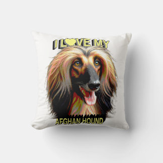 I Love My Afghan Hound – Elegant Dog Lover Design Cushion