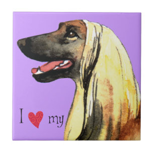 I Love my Afghan Hound Tile