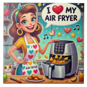  I Love My Air Fryer – Cute Cooking Design Tile