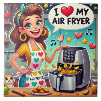 I Love My Air Fryer – Cute Cooking Design Tile