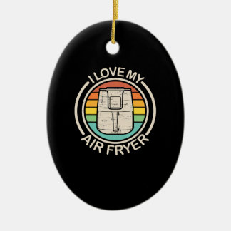I Love My Air Fryer Gift Cool Cooking Lovers gift Ceramic Tree Decoration