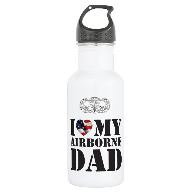 I LOVE MY AIRBORNE DAD 532 ML WATER BOTTLE (Front)