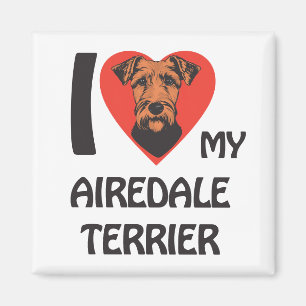 I Love My Airedale Terrier Cute & Proud Dog Lover Magnet