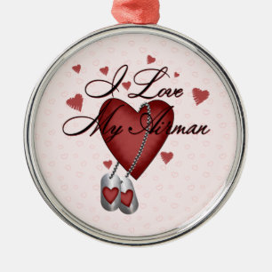 I Love My Airman Metal Tree Decoration
