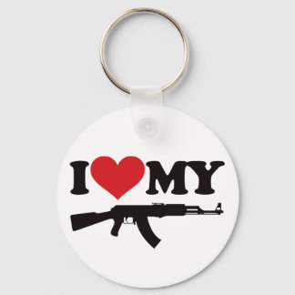 I Love My AK47 Key Ring
