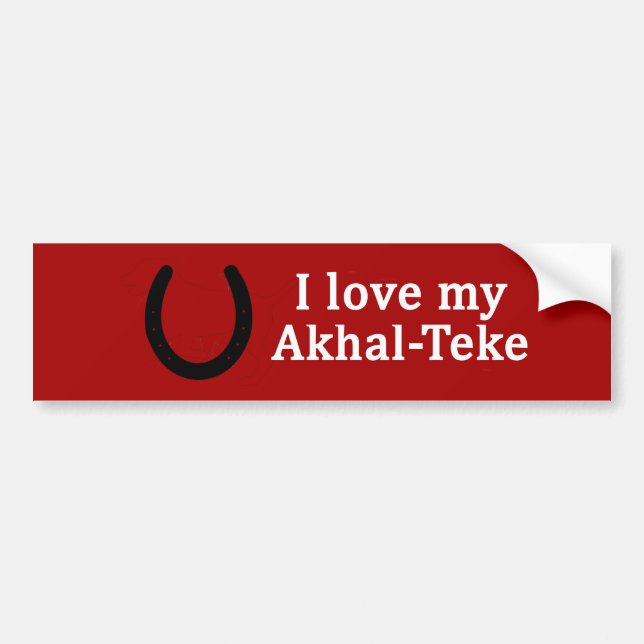 I Love My Akhal-Teke Horse Bumper Sticker (Front)