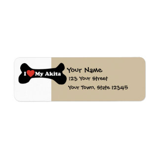 I Love My Akita - Dog Bone