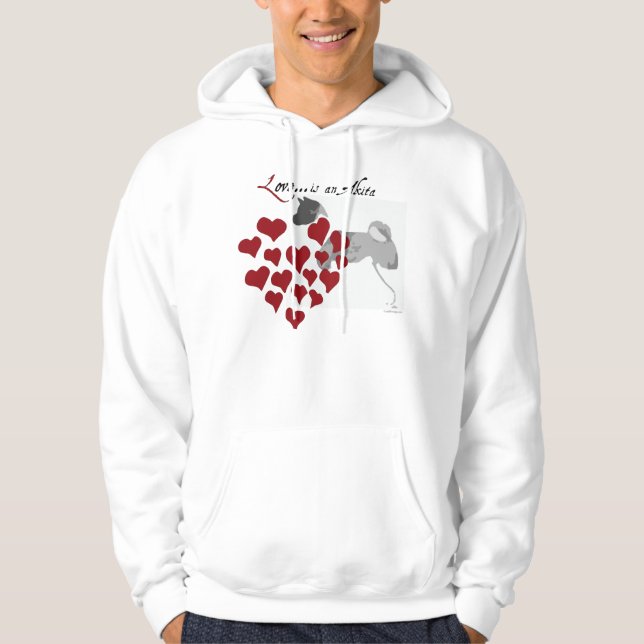 I Love My Akita Hoodie (Front)