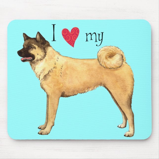 I Love my Akita Mouse Mat (Front)