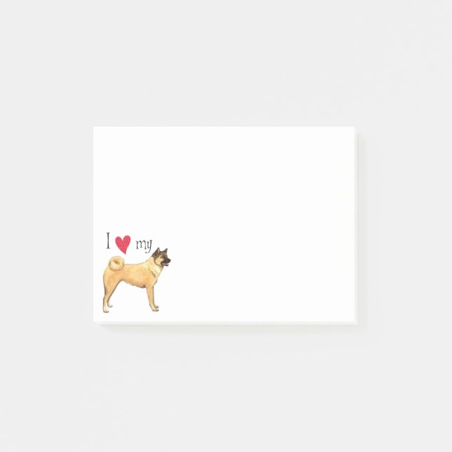 I Love my Akita Post-it Notes (Front)