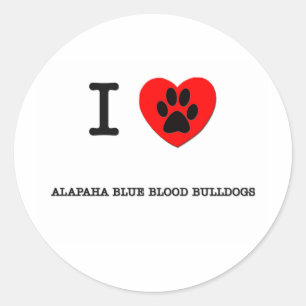 I LOVE MY ALAPAHA BLUE BLOOD BULLDOGS CLASSIC ROUND STICKER