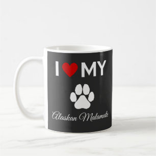 I love my Alaskan Malamute dog custom text Coffee Mug