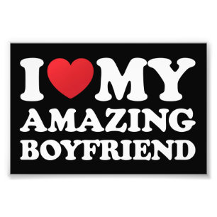 I Love My Amazing Boyfriend I Heart My Hot Bf Photo Print