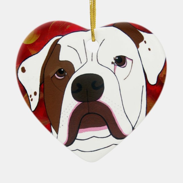 I Love My American Bull Dog Ornament (Front)