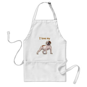 I Love My American Bulldog Standard Apron