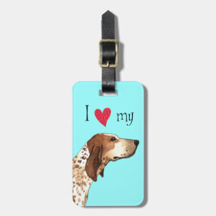 I Love my American English Coonhound Luggage Tag