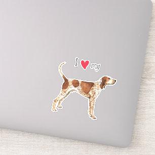 I Love my American English Coonhound Vinyl Sticker