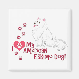 I Love My American Eskimo Dog! Magnet