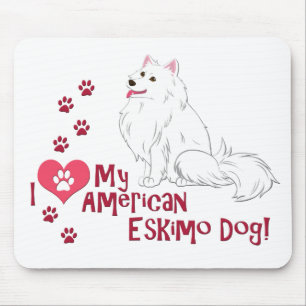 I Love My American Eskimo Dog! Mouse Mat