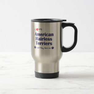 I Love My American Hairless Terriers (Multi Dogs) Travel Mug