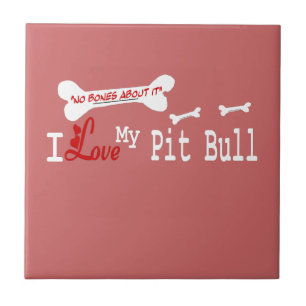 I Love My American Pit Bull Terrier Dog Tile