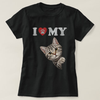 I Love My American Shorthair Cat Art T-Shirt