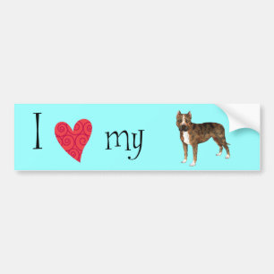 I Love my American Staffordshire Terrier Bumper Sticker