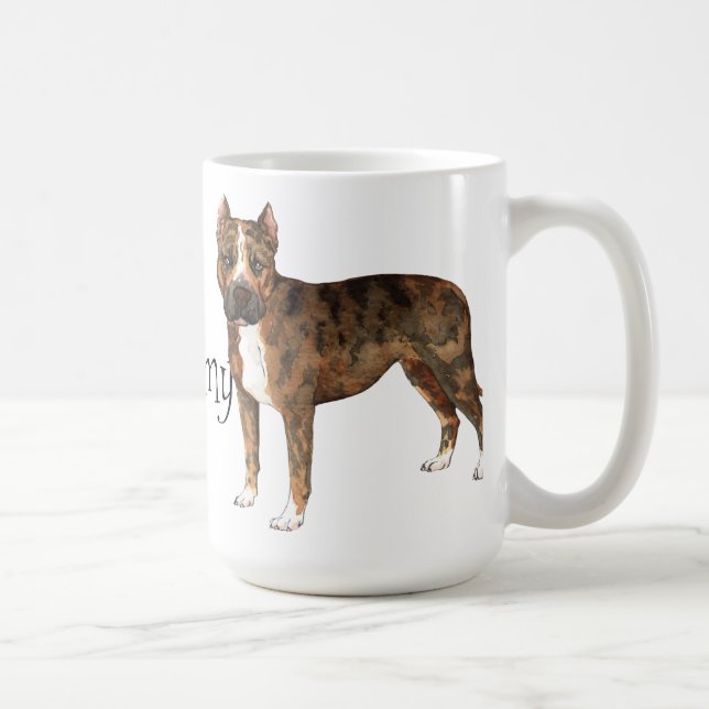I Love my American Staffordshire Terrier Coffee Mug (Right)