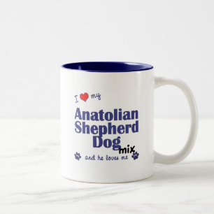 I Love My Anatolian Shepherd Dog Mix (Male Dog) Two-Tone Coffee Mug