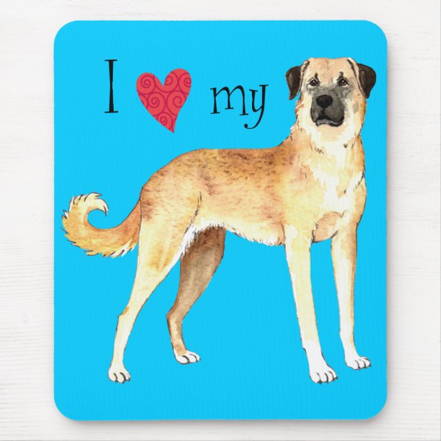 I Love my Anatolian Shepherd Mouse Mat (Front)