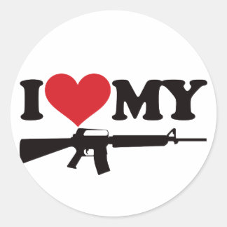 I Love My AR15 Classic Round Sticker