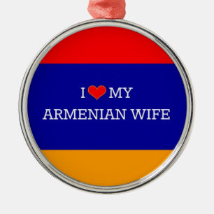 I Love My Armenian Wife Metal Tree Decoration