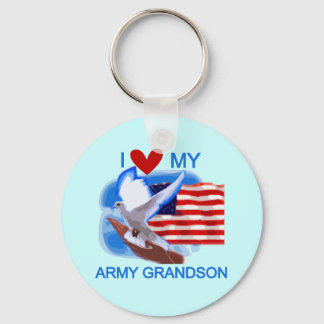 I Love My Army Grandson Tshirts and Gifts Key Ring