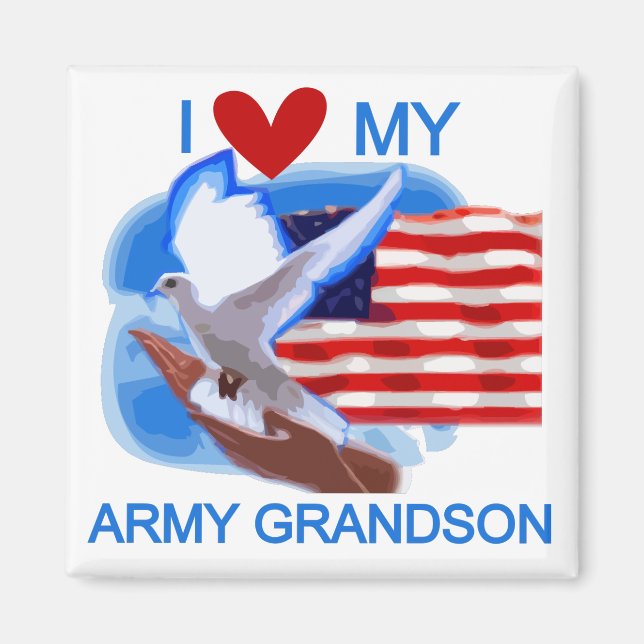 I Love My Army Grandson Tshirts and Gifts Magnet (Front)
