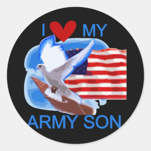 I Love My Army Son Tshirts and Gifts Classic Round Sticker