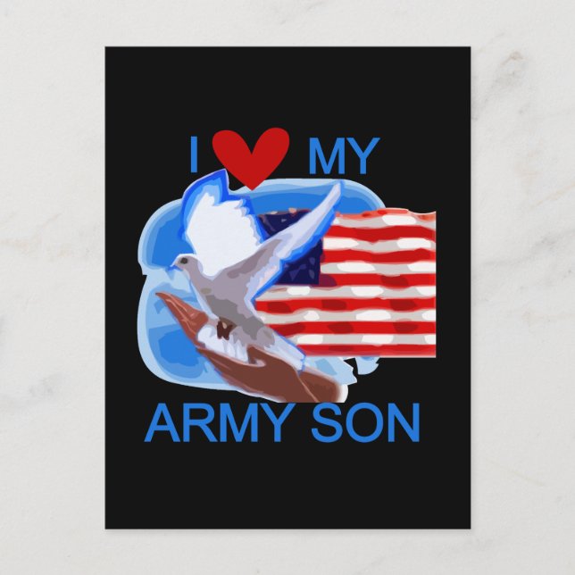 I Love My Army Son Tshirts and Gifts Postcard (Front)