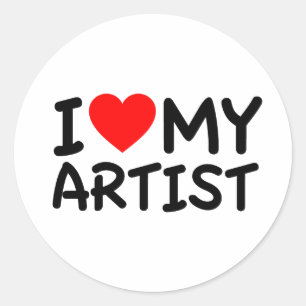 I Love my Artist Classic Round Sticker
