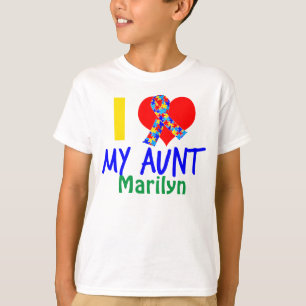 I Love My Aunt Autism Awareness Kids T-Shirt