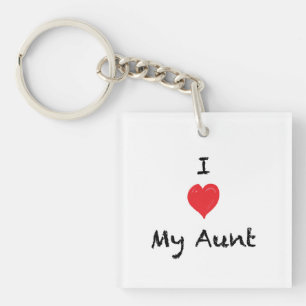 I Love my Aunt Custom 2 Sided Photo Keychain