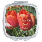I Love My Aunt Personalised compact mirrors Tulips