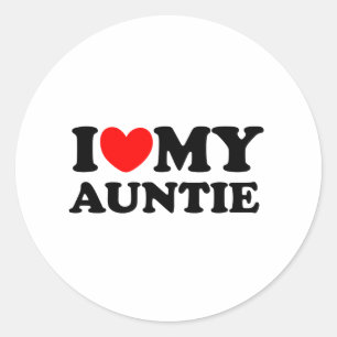 I Love My Auntie Classic Round Sticker