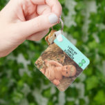 I love my Auntie name photos green double sided Key Ring<br><div class="desc">Double sided key chain,  key ring gift idea for your Auntie or for anyone else.
Replace the photos with your own,  front and back and add a name.
I love my Auntie.
Green colour scheme with love hearts.</div>