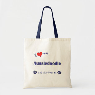 I Love My Aussiedoodle (Female Dog) Tote Bag