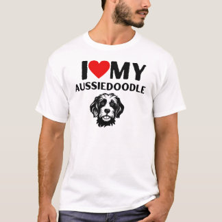 I Love My Aussiedoodle Mum Dad Vintage Aussiedoodl T-Shirt