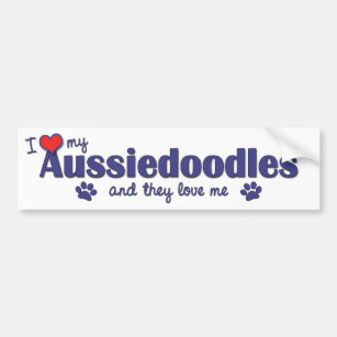 I Love My Aussiedoodles (Multiple Dogs) Bumper Sticker