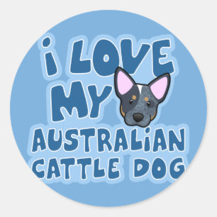 I Love My Australian Cattle Dog Classic Round Sticker
