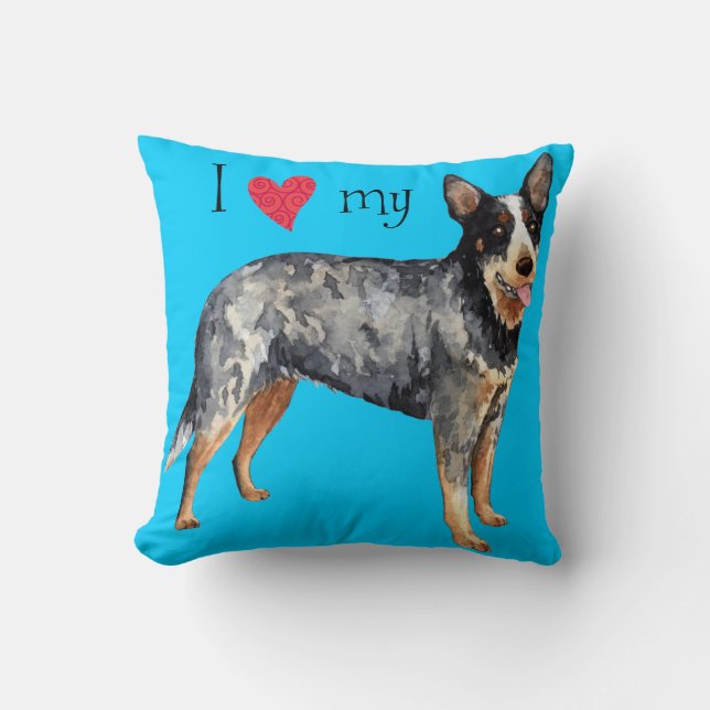 I Love my Australian Cattle Dog Cushion (Front)