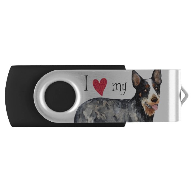 I Love my Australian Cattle Dog USB Flash Drive (Front)