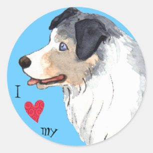 I Love my Australian Shepherd Classic Round Sticker