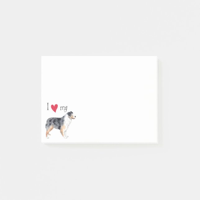 I Love my Australian Shepherd Post-it Notes (Front)